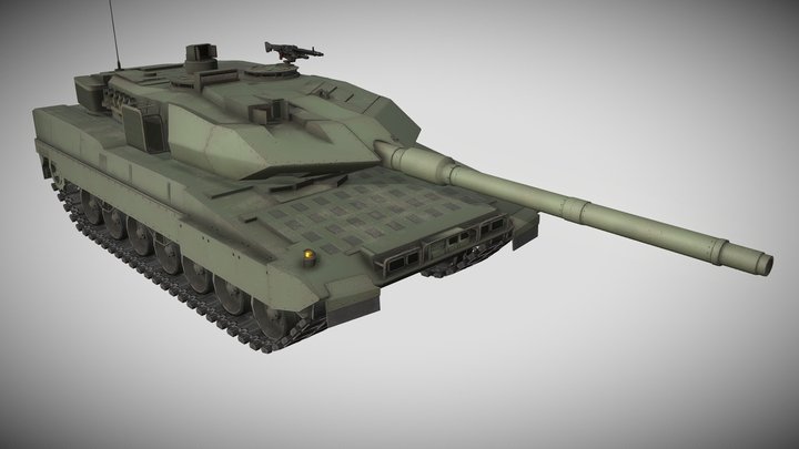 Lowpoly Leopard 2A7 German Main Battle Tank 3D Model