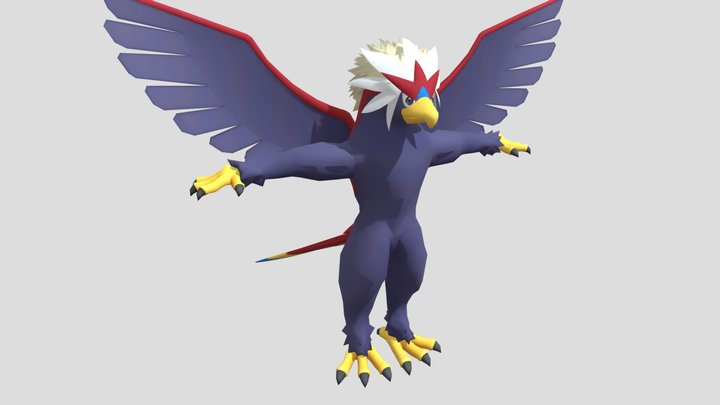 Braviary Pokemon Rito aarakocra 3D Model