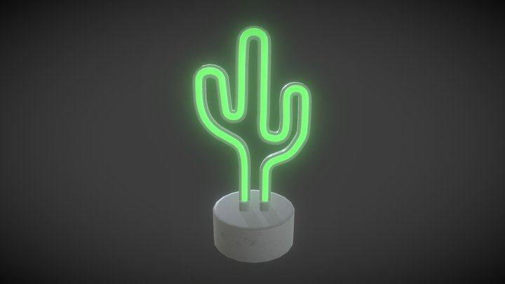 Neon Cactus Lamp 3D Model