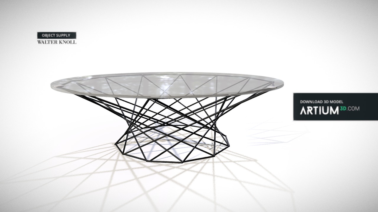 3D model Table Oota – Walter Knoll - This is a 3D model of the Table Oota - Walter Knoll. The 3D model is about a glass bowl with a black lid.