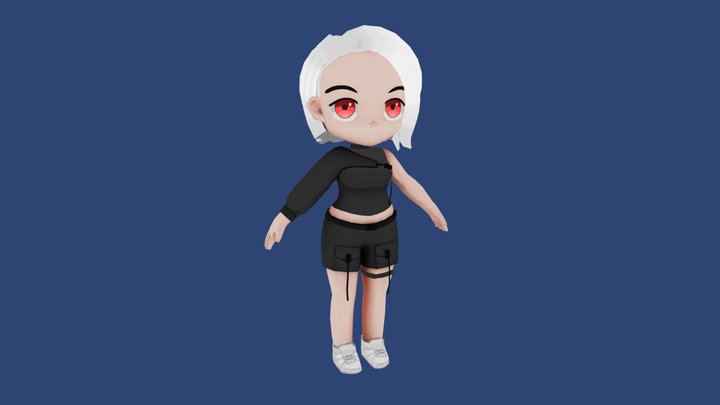 Low Poly Girl 3D Model