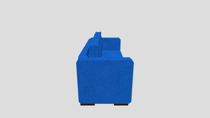 Low Poly Fabric Couch 3D Maya Model 3D Model