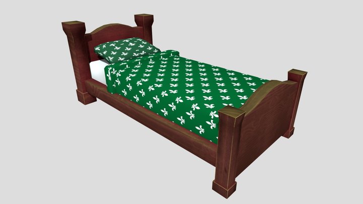 Bed Low Poly 3D Model