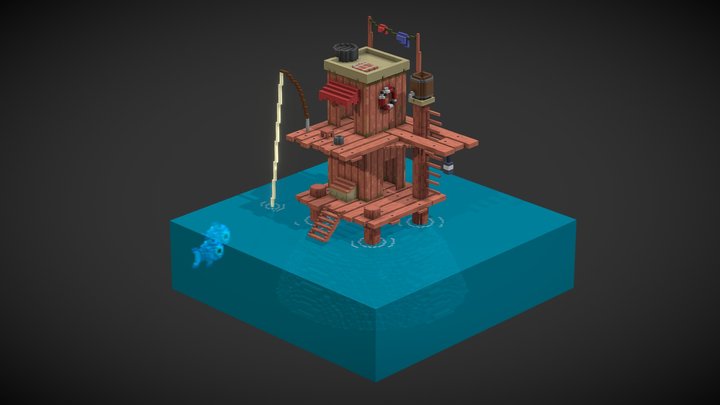 Seahouse - Voxel Art 3D Model