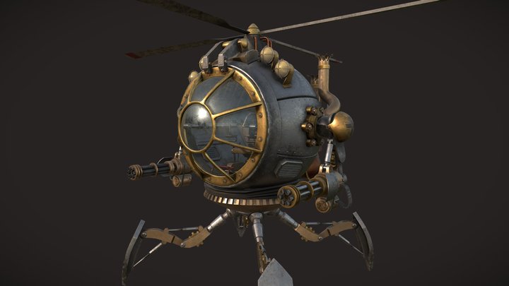Nazi Steampunk Vehicle - Work in Progress 3D Model