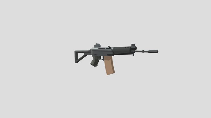 Low Poly SG 553 3D Model