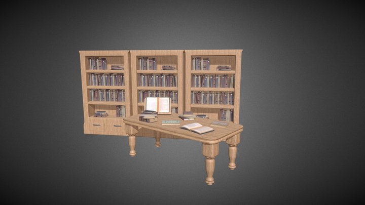 Bookcases and a whole lot of Books 3D Model