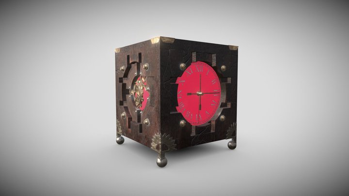 Puzzle Clock in Steampunk theme 3D Model