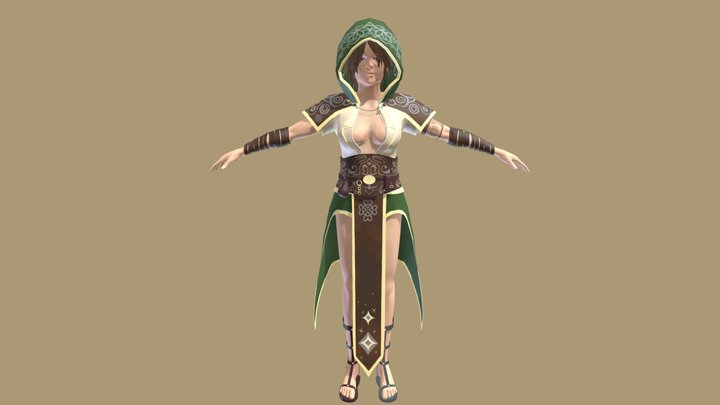 Female Elf Character Model 3D Model