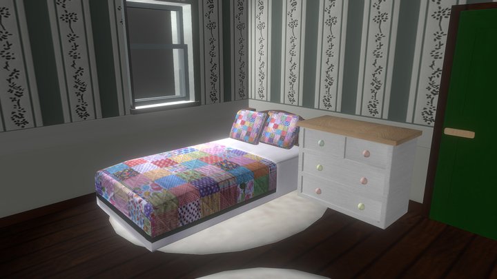 Anime Corner Room 3D Model