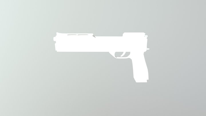 Lowpoly Robocop Gun 3D Model