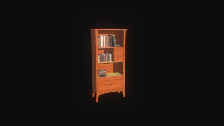 Book_shelf_Low Poly 3D Model