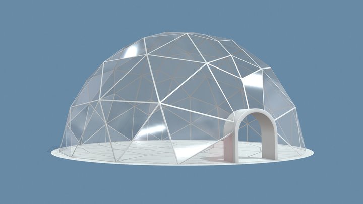 Geodesic Dome Tent 15m Diameter 3D Model