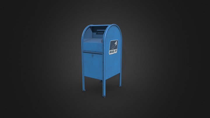 Blue Mailbox 3D Model
