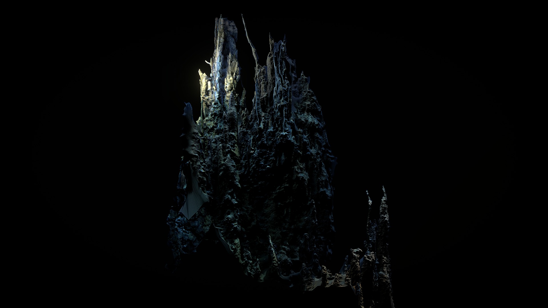3D model Low Poly Deep Sea Hydrothermal Vent #4 - This is a 3D model of the Low Poly Deep Sea Hydrothermal Vent #4. The 3D model is about a tree with lights at night.