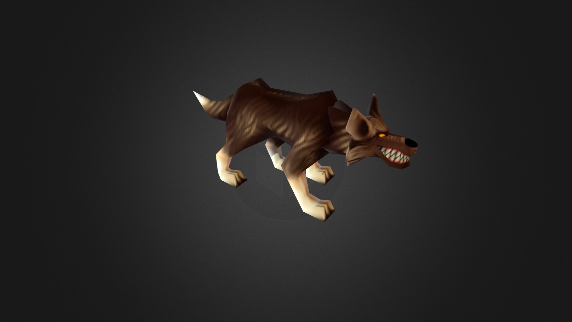 3D model Lowpoly Wolf - This is a 3D model of the Lowpoly Wolf. The 3D model is about a dog with a long tail.