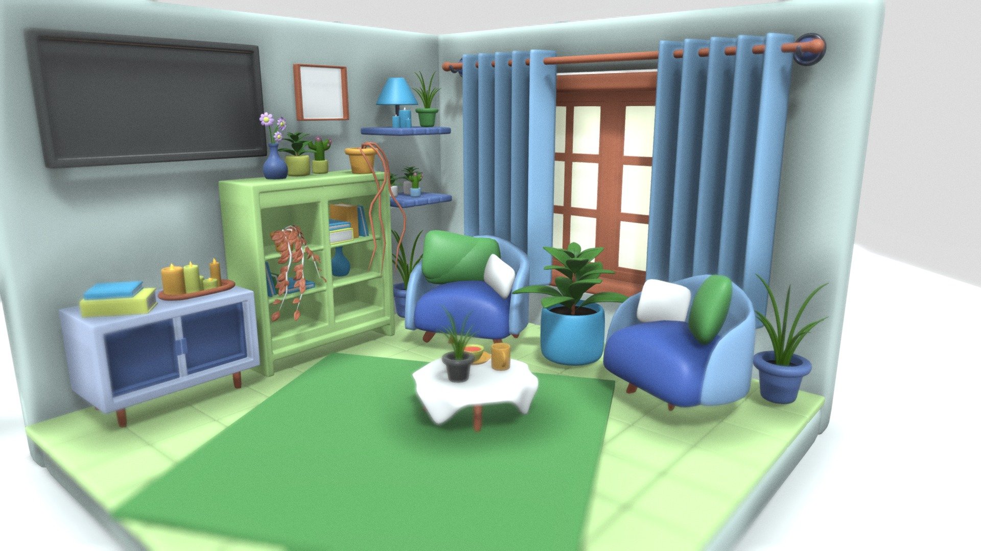 Living Room - Download Free 3D model by annametreveli2606 [b1ab233 ...
