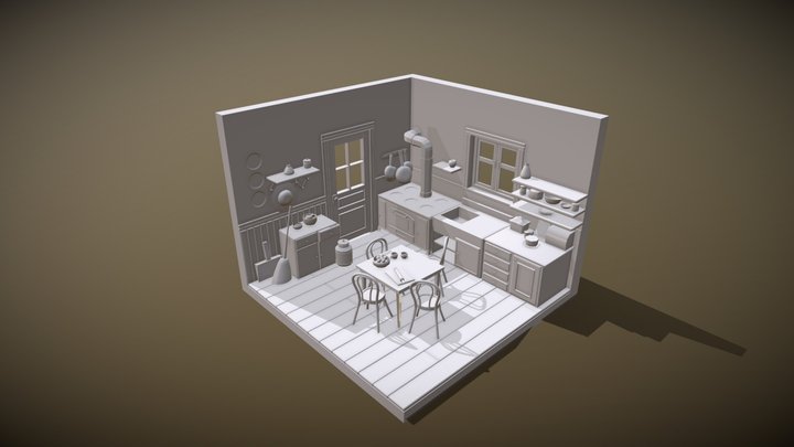 Vintage Kitchen 3D Model