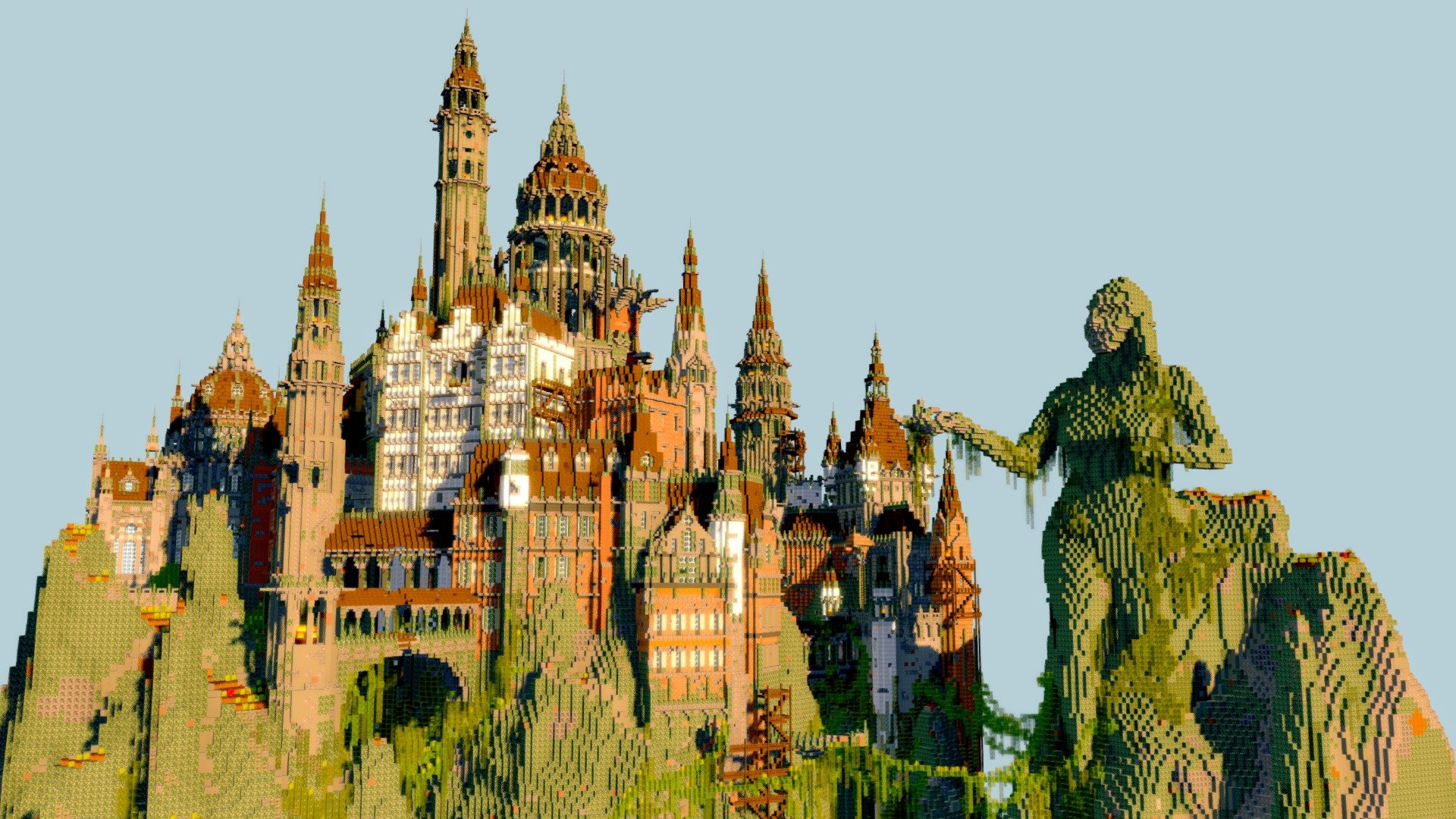 Voxel Minecraft Overgrowing Castle