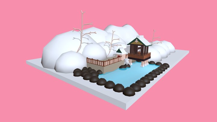 Low Poly Rotenburo 3D Model
