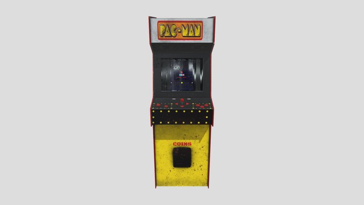 Old arcade machine (game asset) 3D Model