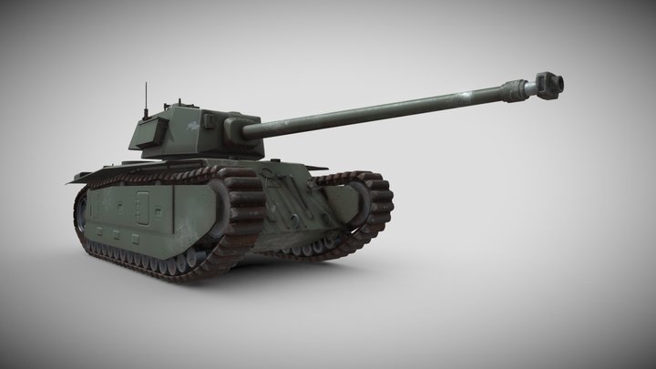 ARL-44 / French WW2 Tank (1949) 3D Model