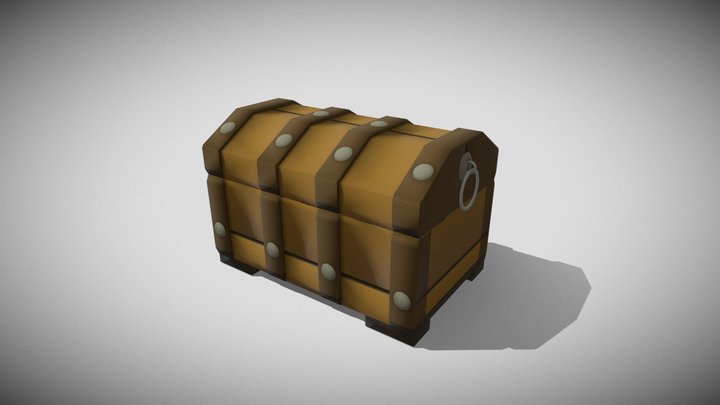 Lowpoly Chest 3D Model