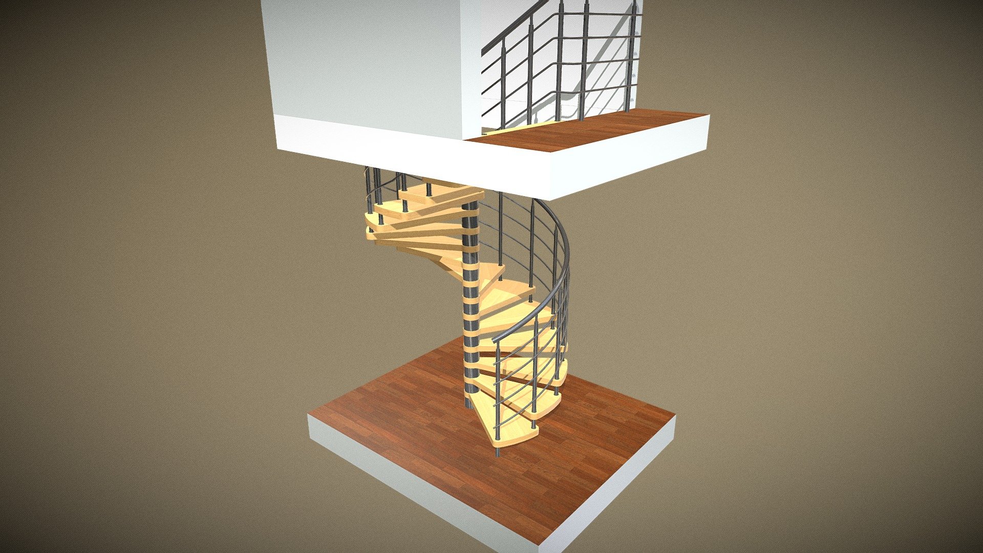 Винтовая лестница - 3D model by ArtStairs [b1b2de1] - Sketchfab