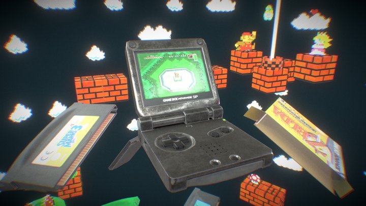 Game Boy Advance SP 3D Model