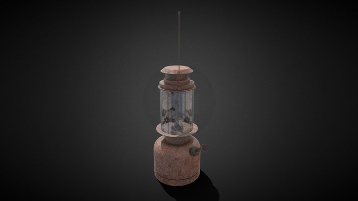 Old vintage kerosene lamp 3D Model