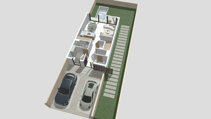 LR - Townhouse B2 - Ground Floor 3D Model