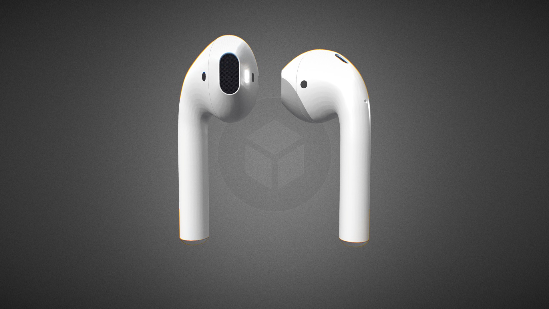 3D model Apple AirPods for Element 3D - This is a 3D model of the Apple AirPods for Element 3D. The 3D model is about a white light bulb.