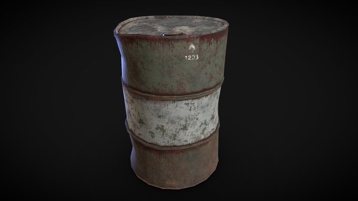 Barrel Rusted 3D Model