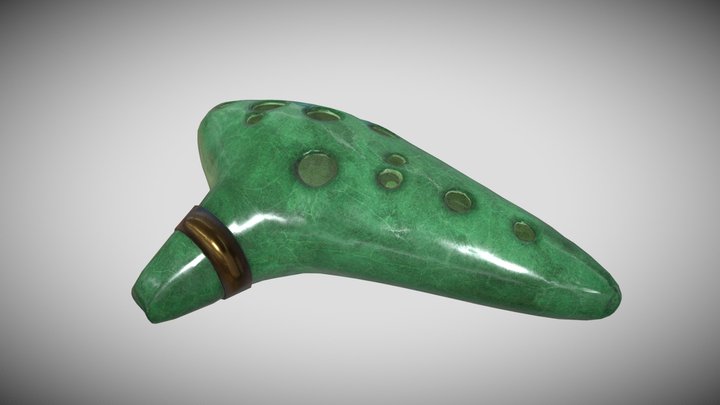 Green Ocarina 3D Model