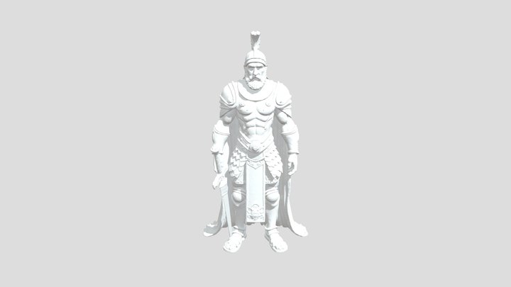 Ancient warrior, standing in a stoic pose. 3D Model
