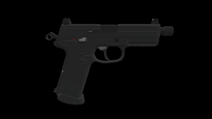 Low poly Firearm: FX9C (real name: FN45) Free 3D Model