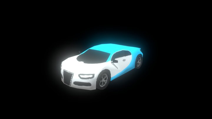 PS1-Style Bugatti Chiron (Debadged) 3D Model