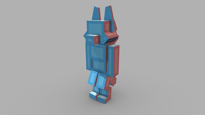 Minecraft Anthro Canine Model 3D Model