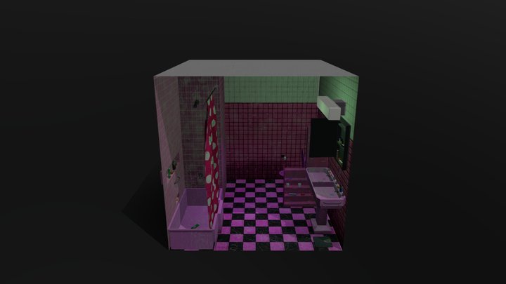 50s Bathroom 3D Model