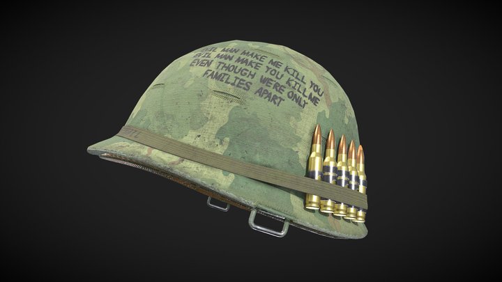 Vietnam War-Era M1 Helmet 3D Model