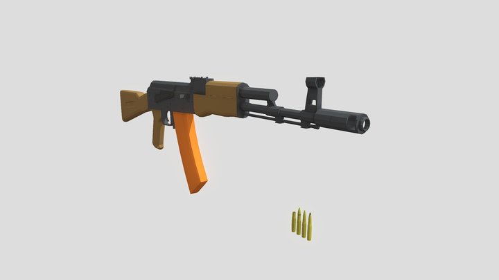 Low Poly AK74 / AK74N 3D Model