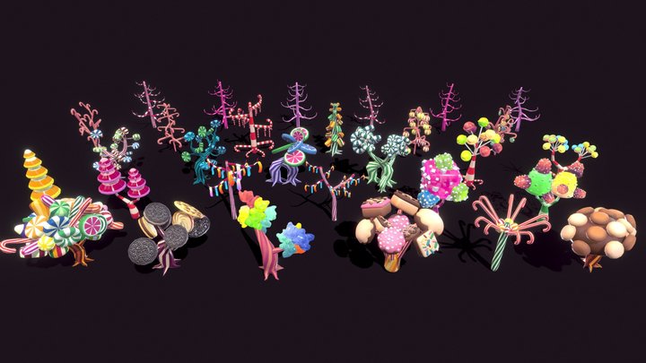 Candy World - Candy Tree 3D Model