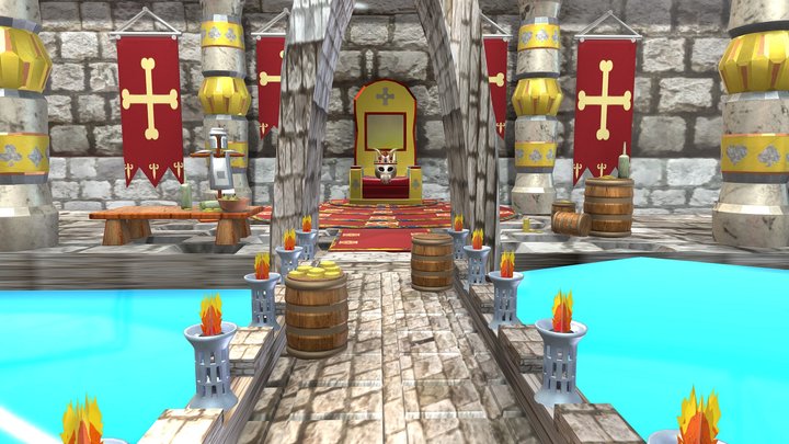 CT4012-2021 Throne Room 3D Environment 3D Model