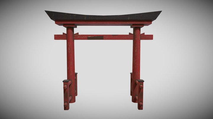 Japanese Torii Gate 3D Model
