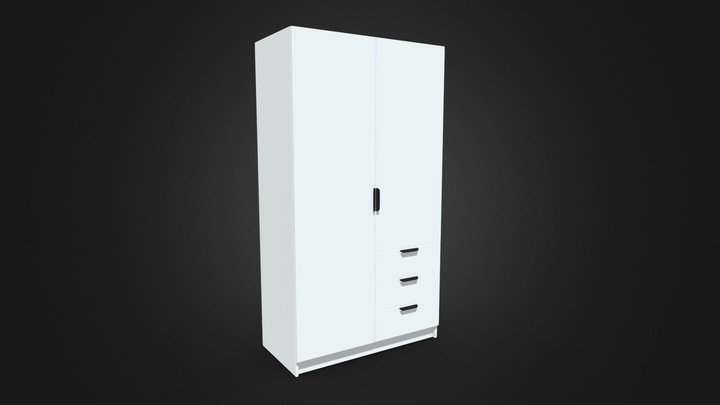 Modern Wardrobe IKEA Style (White colors) 3D Model