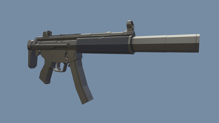 MP5SD Low Poly 3D Model