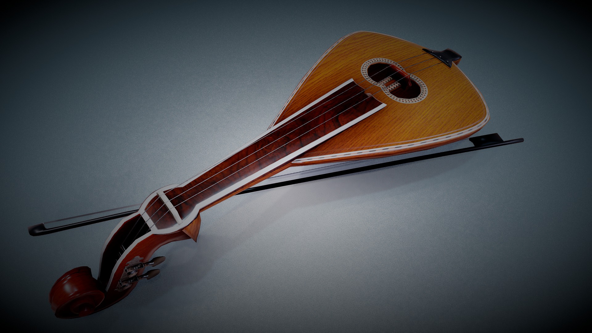 3D model Cretan lyra - This is a 3D model of the Cretan lyra. The 3D model is about a small model of a guitar.