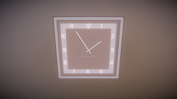 Square wall clock 3D Model