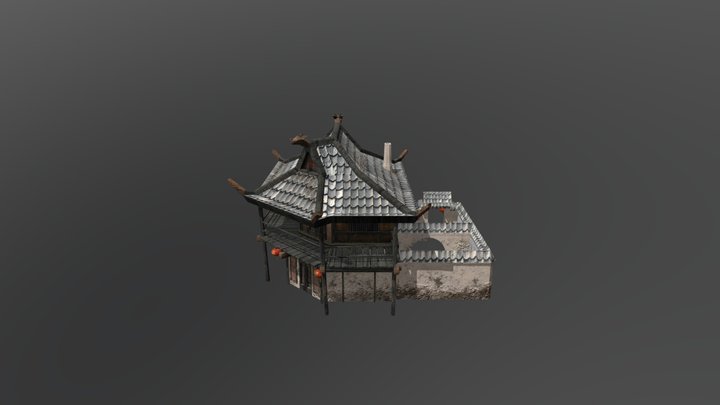 Chinese House with Courtyard 3D Model