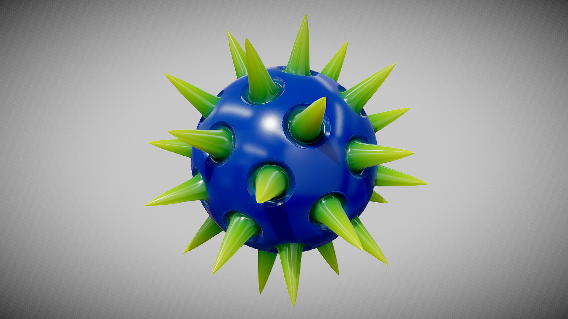 3D model Fibonacci Ball 2 - This is a 3D model of the Fibonacci Ball 2. The 3D model is about a blue and green flower.